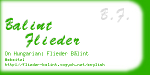 balint flieder business card